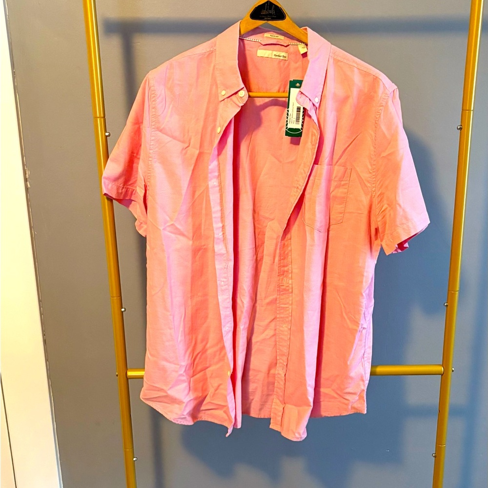 Hawker Eye Short Sleeve Oxford Shirt in Pink - L